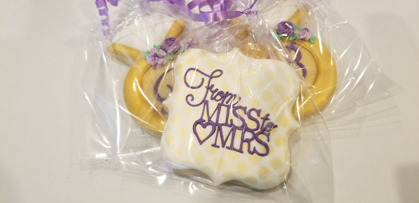 Bridal Shower Cookies One Dozen (12) - Ladybug bake shop