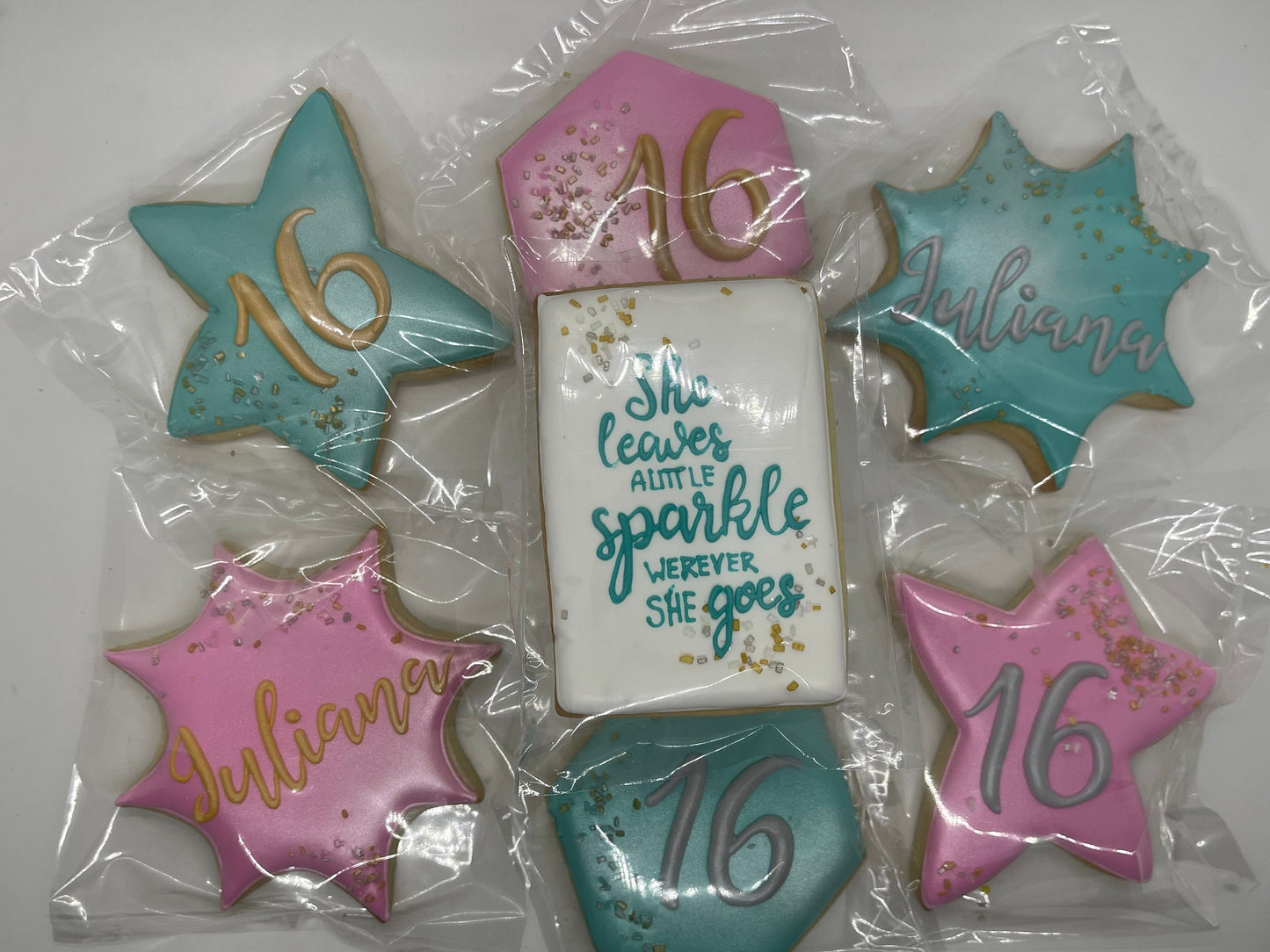 sweet sixteen Birthday cookies One Dozen (12) - Ladybug bake shop