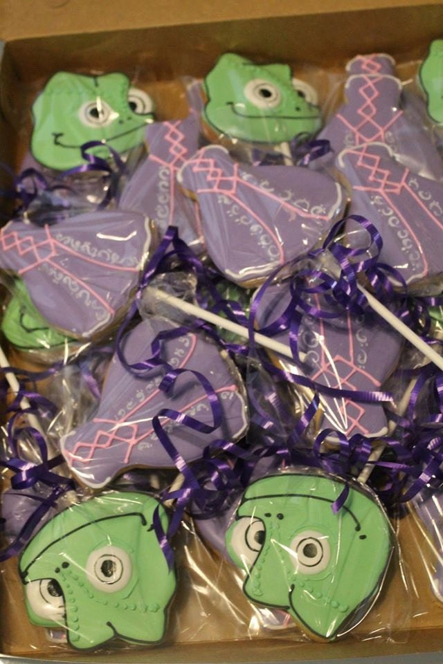 Rapunzel inspired cookies One Dozen (12) - Ladybug bake shop