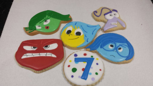 Inside out inspired cookies One Dozen (12) - Ladybug bake shop