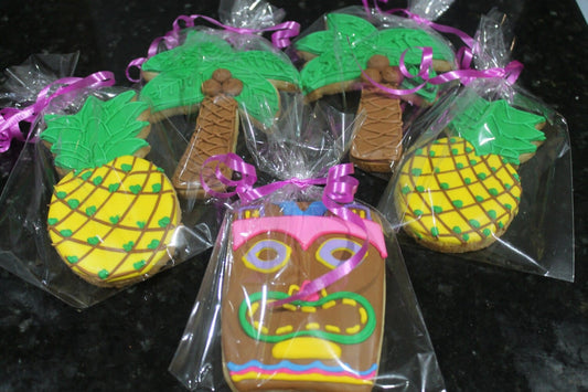 Luau inspired cookies One Dozen (12) - Ladybug bake shop