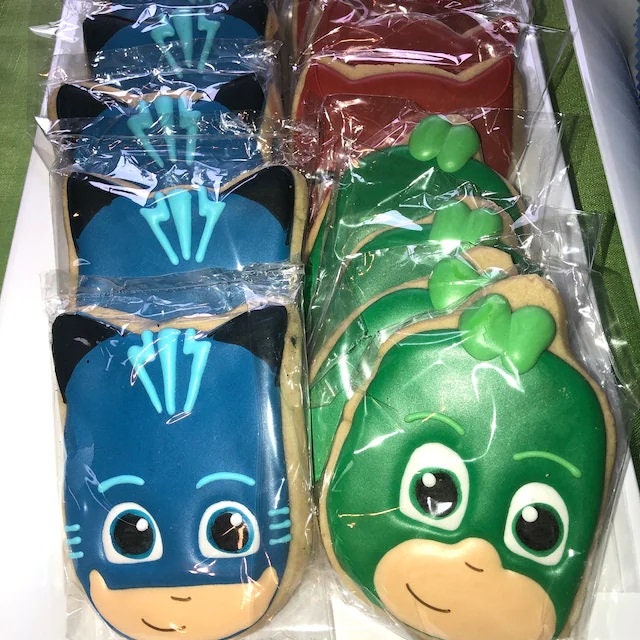 Masks cookies (inspired by PJ mask)  One Dozen (12) - Ladybug bake shop