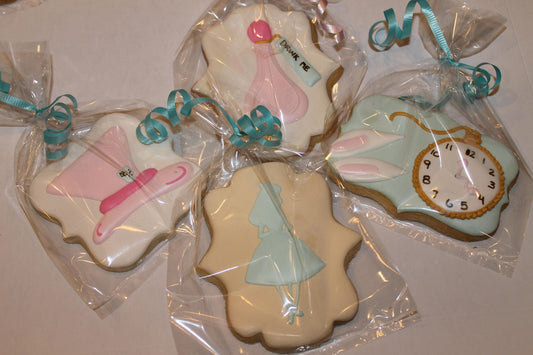 Wonderland Inspired Cookies One Dozen (12) - Ladybug bake shop
