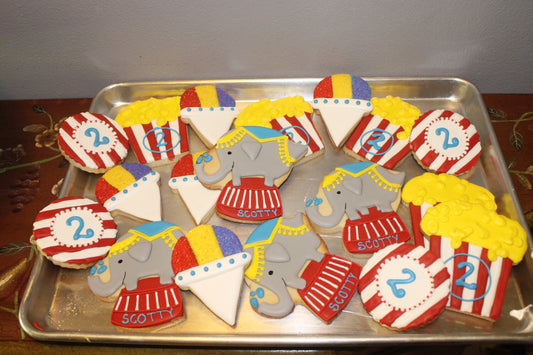 Carnival  Circus Cookies  One Dozen (12) - Ladybug bake shop