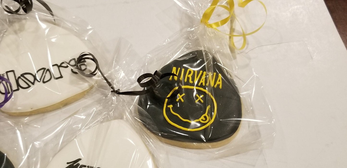 guitar pick cookies One Dozen (12) - Ladybug bake shop