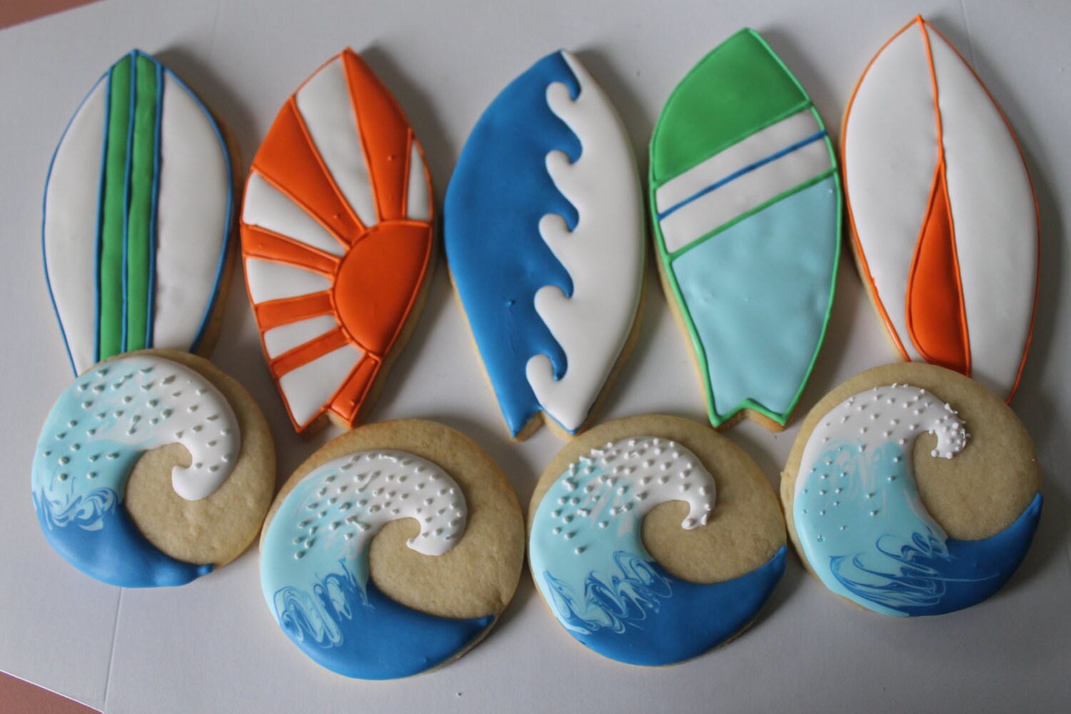 surfer cookies One Dozen (12) - Ladybug bake shop