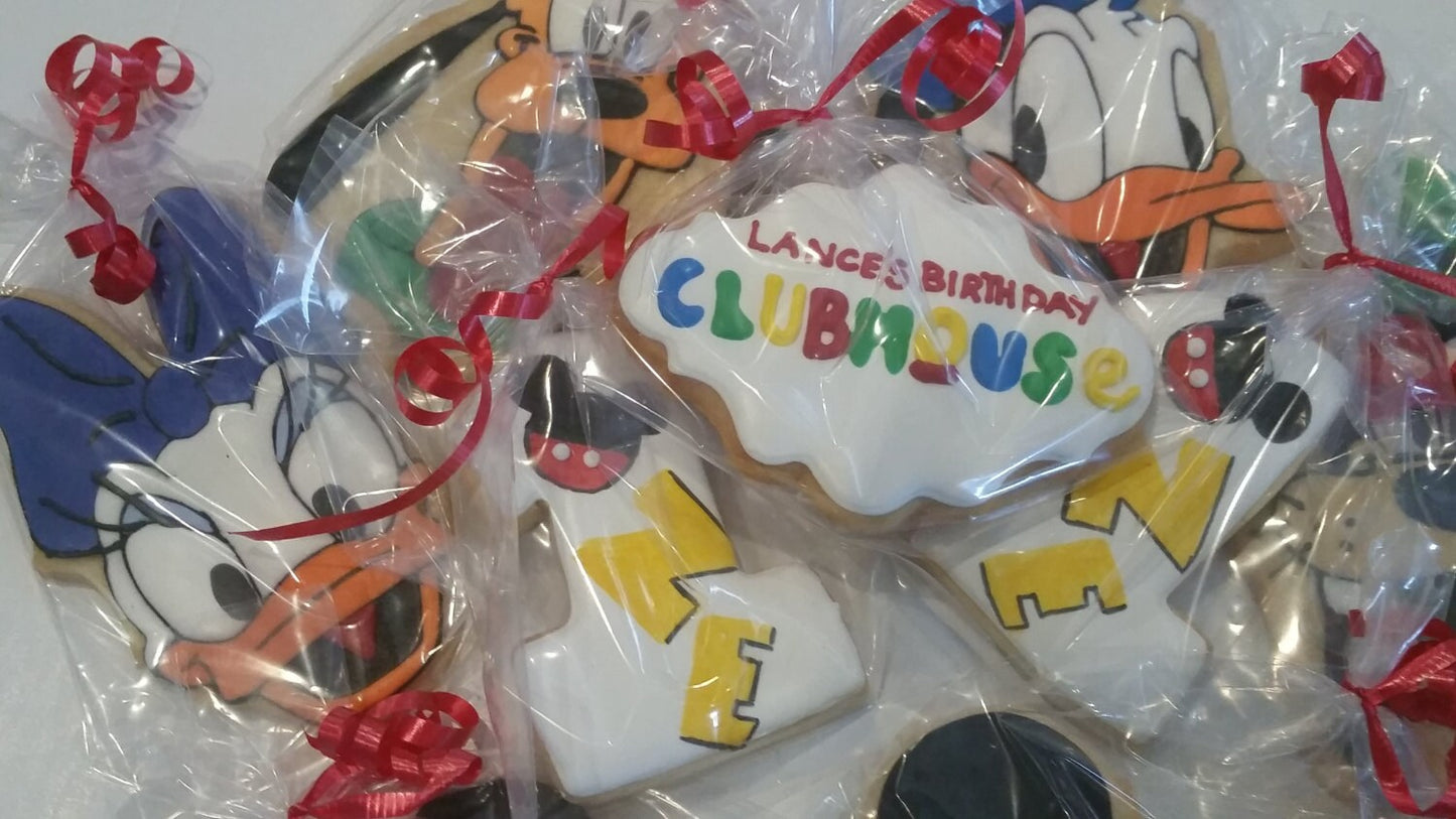 Mouse Club House Cookies (inspired by Mickey Mouse Club House) One Dozen 12 - Ladybug bake shop