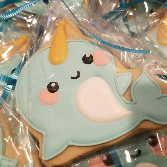 Narwhal cookies One Dozen (12) - Ladybug bake shop