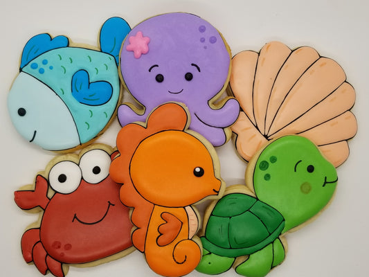 under the sea cookies 1 dozen (12) - Ladybug bake shop