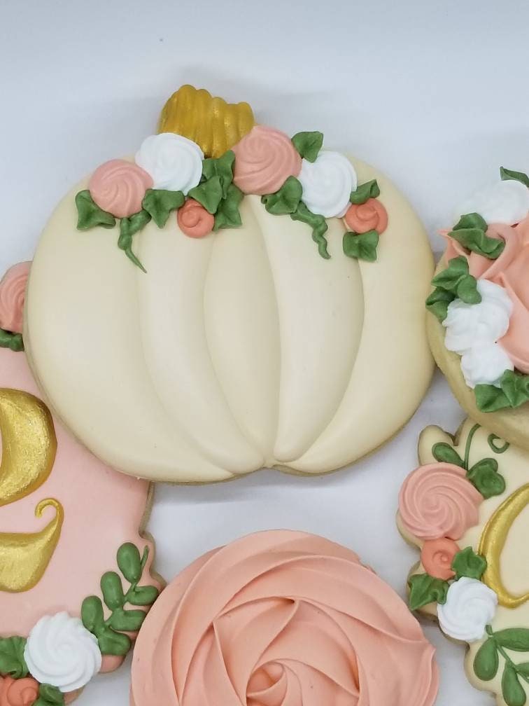 Pumpkin Birthday Cookies  One Dozen (12) - Ladybug bake shop