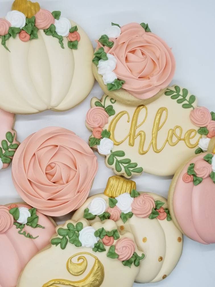 Pumpkin Birthday Cookies  One Dozen (12) - Ladybug bake shop