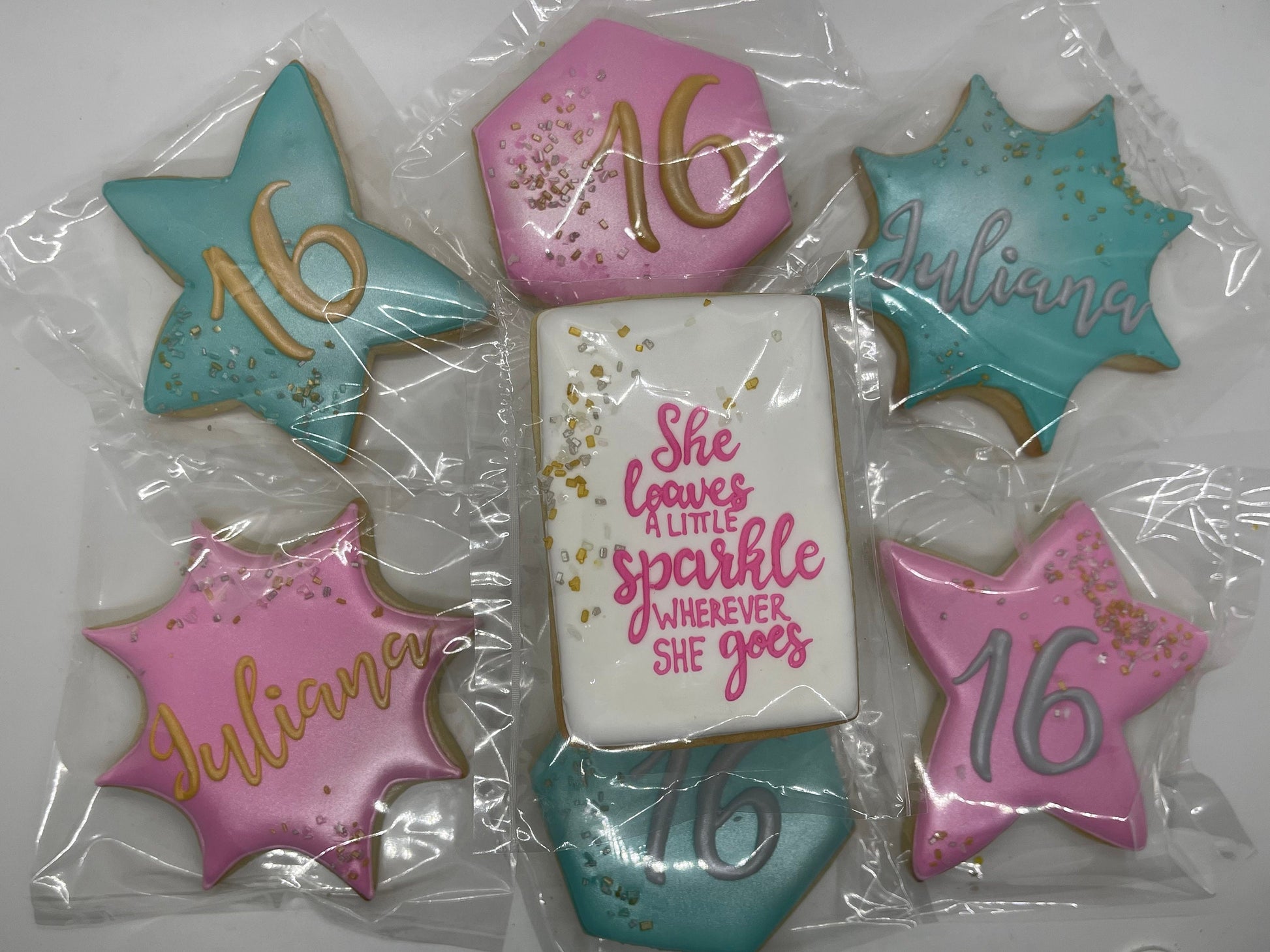 sweet sixteen Birthday cookies One Dozen (12) - Ladybug bake shop