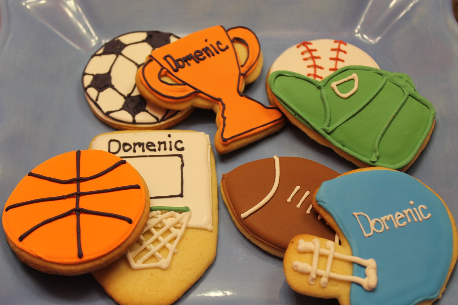 sports cookies  One Dozen (12) - Ladybug bake shop